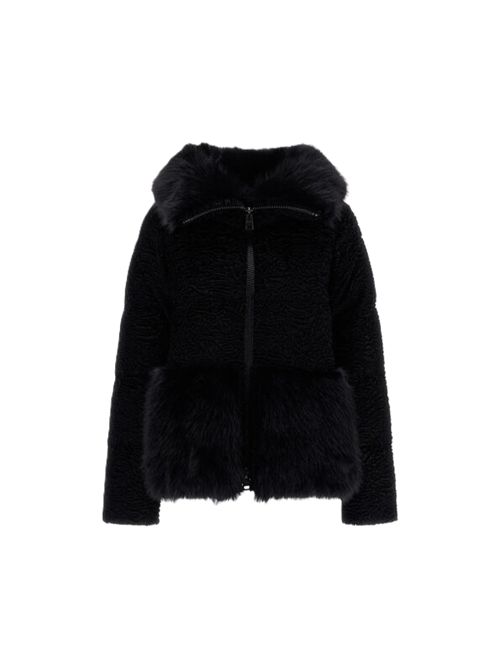 Giacca in tocco pelliccia effetto Astrakan HERNO | PI002320D12959300 NERO